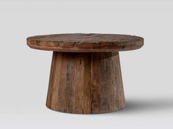 Casa Padrino Table Basse Brun Naturel Ø 66 x H. 39 cm - Table de Salon Ronde en Bois Massif Recyclé Casa Padrino Table Basse Brun Naturel Ø 66 x H. 39 cm - Table de Salon Ronde en Bois Massif Recyclé