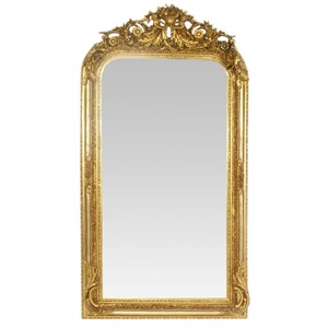 Casa Padrino specchio barocco Oro 85 x H. 160 cm - con coronamento floreale - Magnifico specchio da parete in stile barocco - Specchio da guardaroba stile antico - Specchio da soggiorno - Mobili barocchi Casa Padrino specchio barocco Oro 85 x H. 160 cm - con coronamento floreale - Magnifico specchio da parete in stile barocco - Specchio da guardaroba stile antico - Specchio da soggiorno - Mobili barocchi