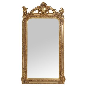 Casa Padrino espejo barroco Oro 85 x H. 160 cm - con cartela y ángeles - Magnífico espejo de pared estilo barroco - Espejo de guardarropa estilo antiguo - Espejo de salón - Muebles barrocos Casa Padrino espejo barroco Oro 85 x H. 160 cm - con cartela y ángeles - Magnífico espejo de pared estilo barroco - Espejo de guardarropa estilo antiguo - Espejo de salón - Muebles barrocos