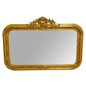 Casa Padrino specchio barocco Oro 140 x H. 100 cm - con coronamento a conchiglia - Magnifico specchio da parete in stile barocco - Specchio da guardaroba stile antico - Specchio da soggiorno - Mobili barocchi Casa Padrino specchio barocco Oro 140 x H. 100 cm - con coronamento a conchiglia - Magnifico specchio da parete in stile barocco - Specchio da guardaroba stile antico - Specchio da soggiorno - Mobili barocchi