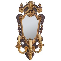 Casa Padrino Barock Spiegel Gold / Braun 85 x H. 160 cm - mit 3-flammigem Wandleuchter - Prunkvoller Wandspiegel im Barockstil - Antik Stil Garderoben Spiegel - Wohnzimmer Spiegel - Barock Möbel Casa Padrino Barock Spiegel Gold / Braun 85 x H. 160 cm - mit 3-flammigem Wandleuchter - Prunkvoller Wandspiegel im Barockstil - Antik Stil Garderoben Spiegel - Wohnzimmer Spiegel - Barock Möbel