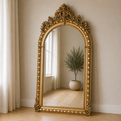 Casa Padrino baroque standing mirror Gold 115 x H. 215 cm - Handmade antique style full length mirror - Cloakroom mirror - Bedroom mirror - Baroque furniture
