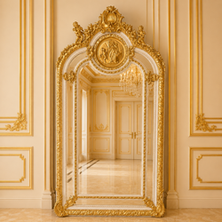 Casa Padrino specchio da terra barocco Crema / Oro 115 x H. 215 cm - Specchio intero in stile antico fatto a mano - Specchio da guardaroba - Specchio da camera - Mobili barocchi Casa Padrino specchio da terra barocco Crema / Oro 115 x H. 215 cm - Specchio intero in stile antico fatto a mano - Specchio da guardaroba - Specchio da camera - Mobili barocchi