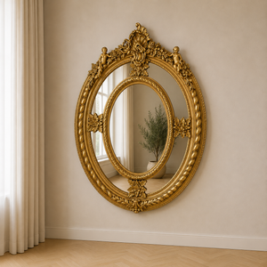 Casa Padrino espejo barroco Oro 100 x H. 130 cm - Magnífico espejo de pared estilo barroco - Espejo de guardarropa estilo antiguo - Espejo de salón - Muebles barrocos Casa Padrino espejo barroco Oro 100 x H. 130 cm - Magnífico espejo de pared estilo barroco - Espejo de guardarropa estilo antiguo - Espejo de salón - Muebles barrocos