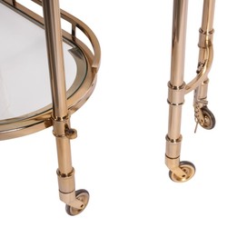 Casa Padrino Chariot de Bar de Luxe Or 75 x 41 x H. 83 cm - Chariot de Service avec Tablette en Verre Pivotante et Roulettes