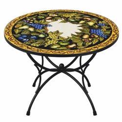 Runder Luxus Jugendstil Garten Terrassen Esstisch Bunt Schwarz