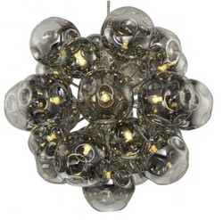 Casa Padrino Lampada a Sospensione di Lusso Vetro Fumé / Argento Ø 81 x H. 76 cm - Lampadario con Sfere di Vetro Casa Padrino Lampada a Sospensione di Lusso Vetro Fumé / Argento Ø 81 x H. 76 cm - Lampadario con Sfere di Vetro