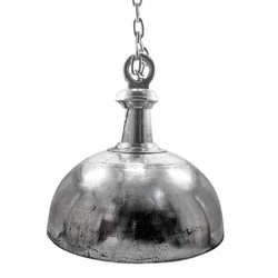 Haengeleuchte Aluminium Silber grosse Kuppelleuchte an Kette 70 cm Haengeleuchte Aluminium Silber grosse Kuppelleuchte an Kette 70 cm