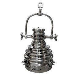 Haengeleuchte Chrom Silber Schiffsleuchte mit Traggriff und gestuften Ringen 46 cm Haengeleuchte Chrom Silber Schiffsleuchte mit Traggriff und gestuften Ringen 46 cm