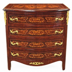 Casa Padrino baroque chest of drawers with 4 drawers brown inlay / gold H. 90 cm - Magnificent baroque furniture