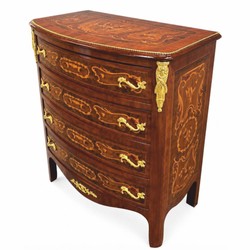 Casa Padrino baroque chest of drawers with 4 drawers brown inlay / gold H. 90 cm - Magnificent baroque furniture