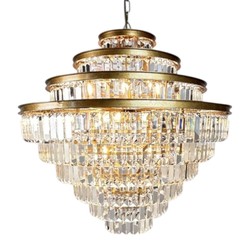 Casa Padrino Lámpara de Araña de Lujo Oro Ø 70 x H. 75 cm - Araña de Cristal de Siete Pisos