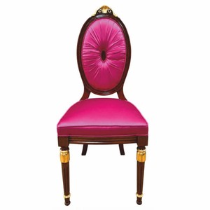 Prunkvoller Luxus Barock Esszimmer Stuhl Pink Dunkelbraun Gold