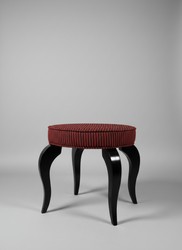 Casa Padrino Baroque Stool Round Red / Black Ø 50 x H. 50 cm - Striped Seating Stool Casa Padrino Baroque Stool Round Red / Black Ø 50 x H. 50 cm - Striped Seating Stool