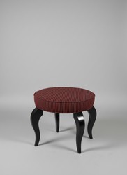 Casa Padrino Baroque Stool Round Red / Black Ø 50 x H. 50 cm - Striped Seating Stool Casa Padrino Baroque Stool Round Red / Black Ø 50 x H. 50 cm - Striped Seating Stool