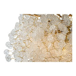 Luxus Kronleuchter Gold Zweige mit haengenden Glasblaettchen 40 cm Luxus Kronleuchter Gold Zweige mit haengenden Glasblaettchen 40 cm