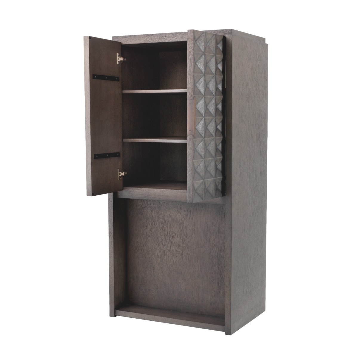 Eichholtz Wine Cabinet Jane Mocha Meranti 81.5 x 56 x H. 171 cm - Bar and Wine Cabinet with Marquetry Eichholtz Wine Cabinet Jane Mocha Meranti 81.5 x 56 x H. 171 cm - Bar and Wine Cabinet with Marquetry