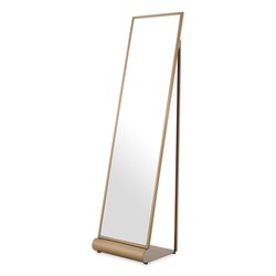Eichholtz Floor Mirror Panorama Brushed Brass 42.5 x 38.5 x H. 159 cm - Free-standing Mirror