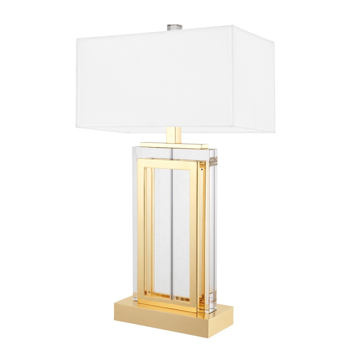 Eichholtz Table Lamp Arlington Crystal Gold H. 67.5 cm - Crystal Glass Table Lamp with White Shade Eichholtz Table Lamp Arlington Crystal Gold H. 67.5 cm - Crystal Glass Table Lamp with White Shade