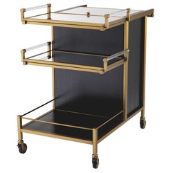 Eichholtz Trolley Eiffel Brushed Brass 94.5 x 54 x H. 83.5 cm - Bar Cart with Two Removable Trays Eichholtz Trolley Eiffel Brushed Brass 94.5 x 54 x H. 83.5 cm - Bar Cart with Two Removable Trays