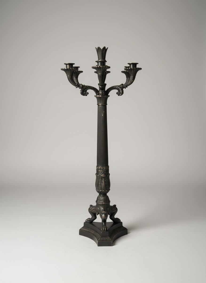 Casa Padrino Candelabra Black Multi-Arm Baroque Style - Candle Holder Casa Padrino Candelabra Black Multi-Arm Baroque Style - Candle Holder