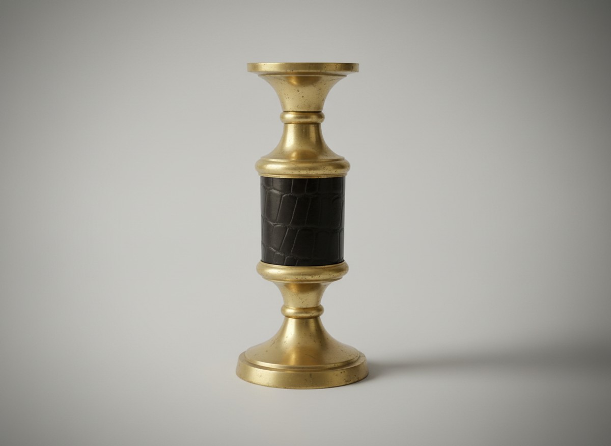 Casa Padrino Candlestick Black / Brass Baroque Style - Candle Holder Casa Padrino Candlestick Black / Brass Baroque Style - Candle Holder