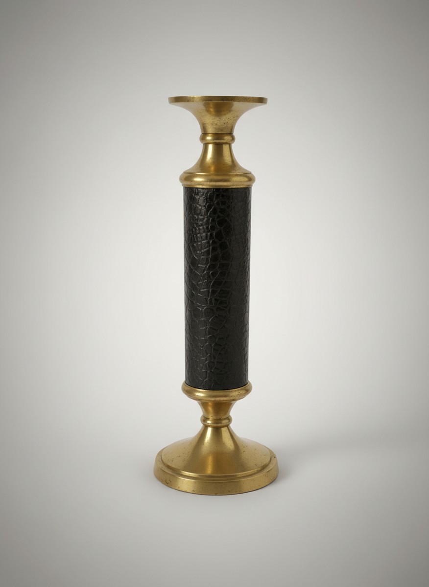 Casa Padrino Candlestick Black / Brass Baroque Style - Candle Holder Casa Padrino Candlestick Black / Brass Baroque Style - Candle Holder