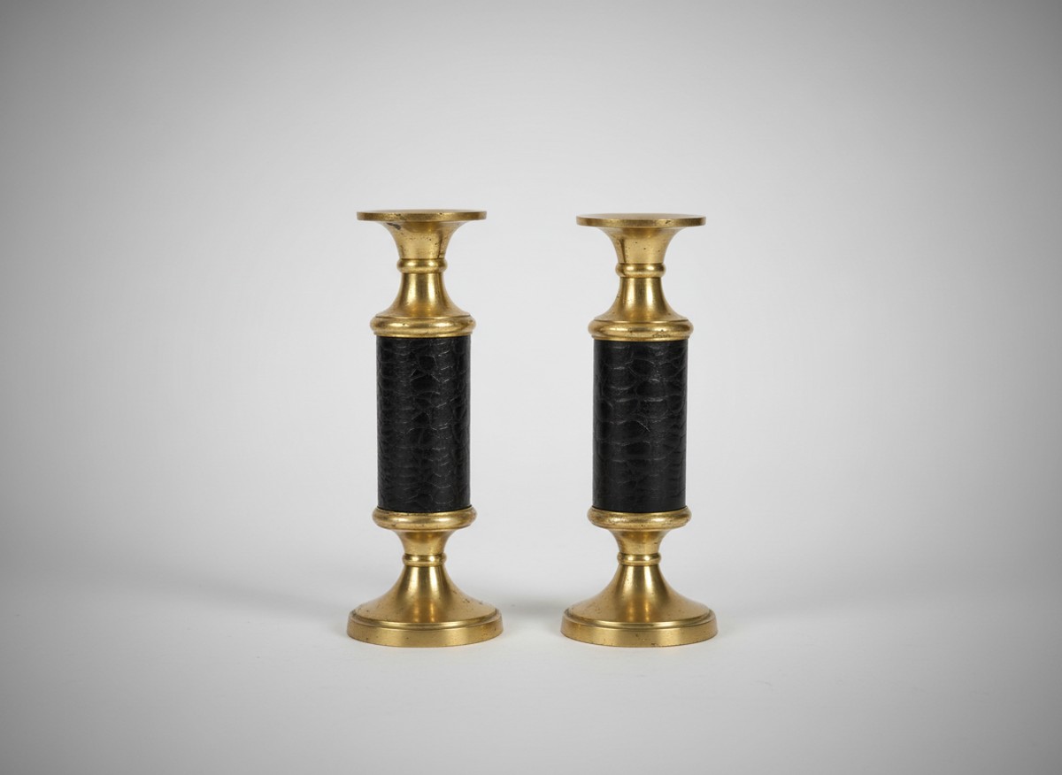Casa Padrino Candlestick Black / Brass Baroque Style - Candle Holder Casa Padrino Candlestick Black / Brass Baroque Style - Candle Holder