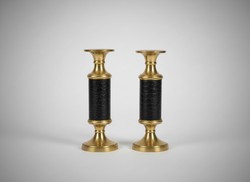Casa Padrino Candlestick Black / Brass Baroque Style - Candle Holder Casa Padrino Candlestick Black / Brass Baroque Style - Candle Holder