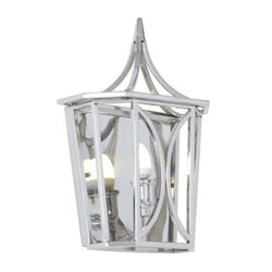 Casa Padrino Aplique de Lujo Plata 37 x 18 x H. 58 cm - Aplique Farol con Cristal Transparente Casa Padrino Aplique de Lujo Plata 37 x 18 x H. 58 cm - Aplique Farol con Cristal Transparente