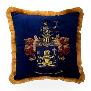 Casa Padrino Decorative Cushion Coat of Arms Schertel von Burtenbach Royal Blue / Gold - Pillow with Filling