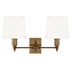 Eichholtz Wandleuchte Lexington Double Antik Messing mit Lampenschirmen