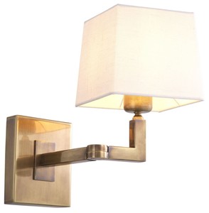 Eichholtz Wandleuchte Cambell Vintage Messing 15 x 30 x H. 28 cm - Wandlampe mit Schwenkarm und Lampenschirm