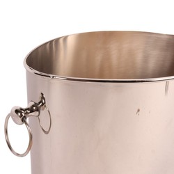 Casa Padrino Enfriador de Champán de Lujo Plata 45 x 21,5 x H. 21 cm - Cubeta Grande con Asas de Anilla
