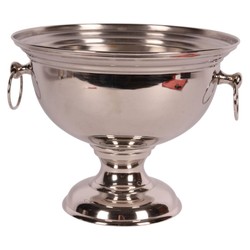 Casa Padrino Enfriador de Lujo Plata Ø 28 x H. 22 cm - Copa con Pie y Asas de Anilla Casa Padrino Enfriador de Lujo Plata Ø 28 x H. 22 cm - Copa con Pie y Asas de Anilla