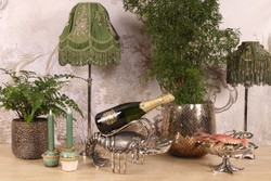 Casa Padrino Luxury Bottle Holder Silver 41 x 22 x H. 21 cm - Lobster Wine Bottle Holder