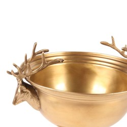 Casa Padrino Refrigeratore di Lusso Oro 34 x 28 x H. 30 cm - Coppa su Piede con Teste di Cervo Casa Padrino Refrigeratore di Lusso Oro 34 x 28 x H. 30 cm - Coppa su Piede con Teste di Cervo