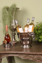 Casa Padrino Luxury Wine Cooler Silver Ø 24 x H. 22 cm - Cooler with Elephant Head Handles Casa Padrino Luxury Wine Cooler Silver Ø 24 x H. 22 cm - Cooler with Elephant Head Handles