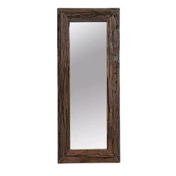Casa Padrino Espejo de Pared de Lujo Marrón Oscuro 120 x 4 x H. 50 cm - Espejo de Madera Reciclada Casa Padrino Espejo de Pared de Lujo Marrón Oscuro 120 x 4 x H. 50 cm - Espejo de Madera Reciclada