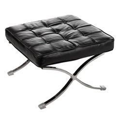 Casa Padrino Sillón Lounge de Lujo de Cuero Auténtico con Taburete Negro 81 x 89 x H. 76 cm - Muebles de Salón Casa Padrino Sillón Lounge de Lujo de Cuero Auténtico con Taburete Negro 81 x 89 x H. 76 cm - Muebles de Salón