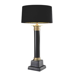 Casa Padrino Lampe de table Monaco design colonne noir laiton antique 5,6 kg Casa Padrino Lampe de table Monaco design colonne noir laiton antique 5,6 kg