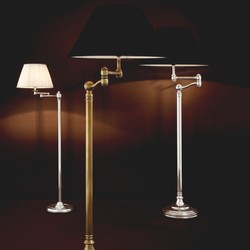 Casa Padrino Lampara de pie Regis Laton Vintage - Luz de lectura con doble brazo giratorio - 7,4 kg
