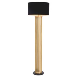 Casa Padrino Floor Lamp Condo Antique Brass - Standing Lamp with Rod Column and Black Marble Base, 14.3 kg Casa Padrino Floor Lamp Condo Antique Brass - Standing Lamp with Rod Column and Black Marble Base, 14.3 kg