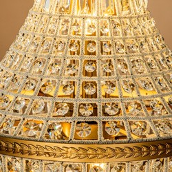 Luxus Kristall Kronleuchter Gold in Tropfenform mit Kristallkugel 80 cm Luxus Kristall Kronleuchter Gold in Tropfenform mit Kristallkugel 80 cm