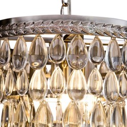 Luxus Kristall Kronleuchter Silber kegelförmig mit fünf Etagen 50 cm Luxus Kristall Kronleuchter Silber kegelförmig mit fünf Etagen 50 cm