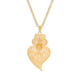 Casa Padrino Collar Corazón de Viana 5,5cm de Plata bañada en oro Casa Padrino Collar Corazón de Viana 5,5cm de Plata bañada en oro