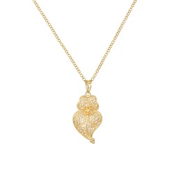 Casa Padrino Collar Corazón de Viana 3,5cm de Plata bañada en oro Casa Padrino Collar Corazón de Viana 3,5cm de Plata bañada en oro