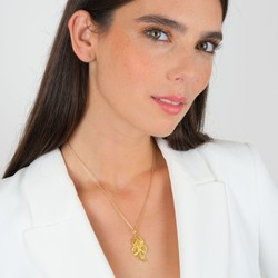 Casa Padrino Collar Corazón de Viana 3,5cm de Plata bañada en oro Casa Padrino Collar Corazón de Viana 3,5cm de Plata bañada en oro