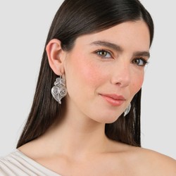 Casa Padrino Pendientes Corazón de Viana 4,5cm de Plata Casa Padrino Pendientes Corazón de Viana 4,5cm de Plata