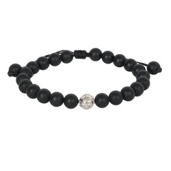 Casa Padrino Pulsera Conta de Viana de Plata y Ónice Casa Padrino Pulsera Conta de Viana de Plata y Ónice